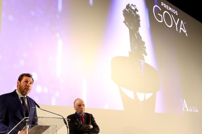 Óscar Puente y Méndez-Leite, en el anuncio de Valladolid como sede de los Goya 2024.-E. M.