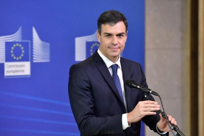 Pedro Sánchez, en su estreno en Bruselas-ERIC VIDAL / REUTERS