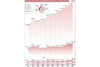 Venta de vinos de la DO Ribera de Duero de la última década.-El Mundo de Castilla y León