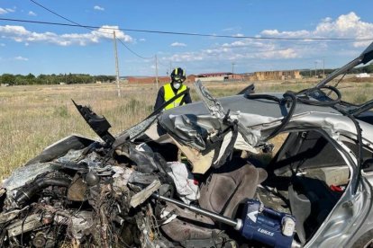 Imagen del accidente publicada por los bomberos de la Diputación de Valladolid.