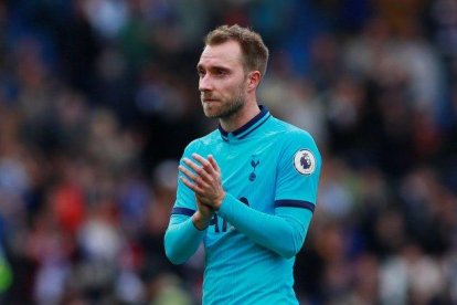 El danés Christian Eriksen en un partido con el Tottenham.-