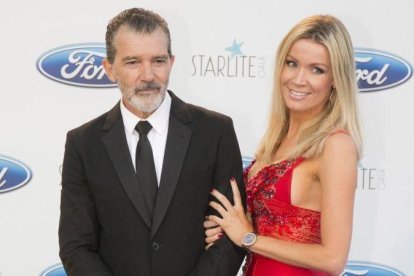 Antonio Banderas y Nicole Kimpel, en la gala Starlite, el pasado sábado en Marbella.-ALVARO CABRERA