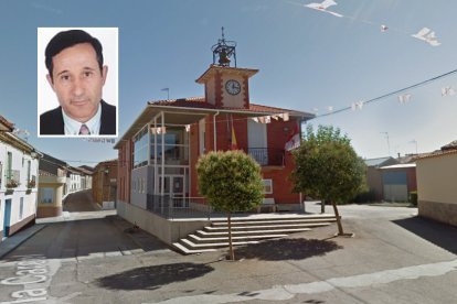Ayuntamiento de Roales de Campos y en la imagen pequeña el alcalde fallecido, José Manuel Moreno. GSW