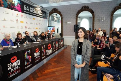 Camila Kater, galardonada con el premio al mejor corto europeo con ‘Carne’, presente en la lectura del palmarés.-ICAL