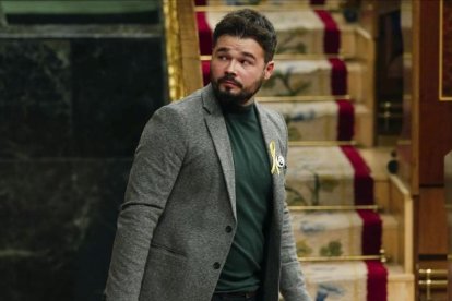 Gabriel Rufián, portavoz de ERC, este martes en el Congreso.-/ PERIODICO (EFE / ZIPI)