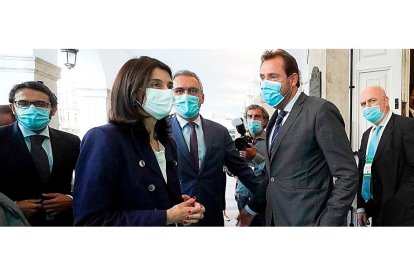Pilar Llop, Javier Izquierdo y Óscar Puente, en una imagen de archivo.- D. V.