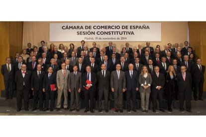 El presidente del Consejo Regional de Cámaras de Comercio de Castilla y León, Fernando Escobillas, y el presidente de la Cámara de Comercio de Burgos, Antonio Miguel Méndez Pozo, únicos representantes de la región en el Pleno de la recién creada Cámara de-Ical