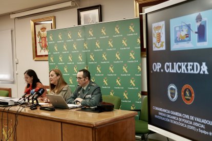 La delegada del Gobierno en Castilla y León, Virginia Barcones, presenta una operación contra la ciberdelincuencia desarrollada por la Guardia Civil de Valladolid. ICAL