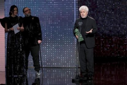 El realizador y guionista Pedro Almodóvar tras recibir el premio a Mejor Guion Original.-EFE / CHEMA MOYA