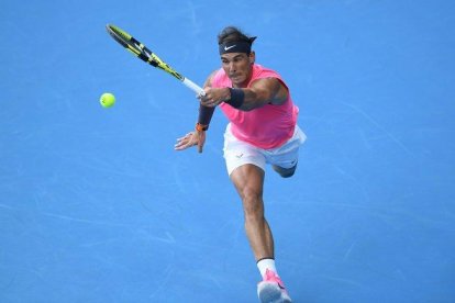 Rafael Nadal, durante el partido frente a Kyrgios.-GREG WOOD / AFP