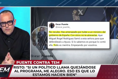 Risto Mejide replica a Óscar Puente. -E.M.