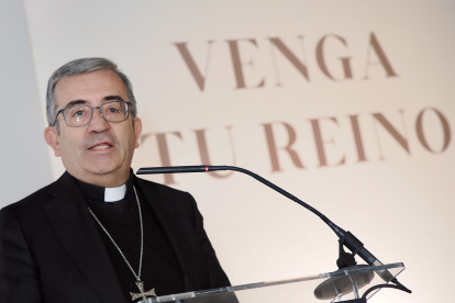 Archivo - El arzobispo de Valladolid, Luis Argüello, interviene durante la inauguración de la exposición ‘Venga tu Reino'. Archivo - Photogenic/Claudia Alba - Europa Press - Archivo