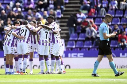 Conjura de los jugadores del Real Valladolid ante el Levante