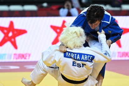 Marta Arce, en pleno combate.