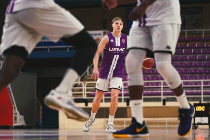 Zigmantavicius, durante un entrenamiento en el polideportivo Pisuerga.