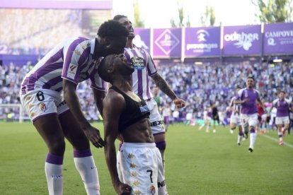 Celebración del gol de Sylla