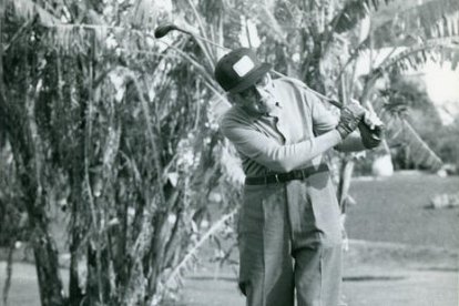 Joaquín Velasco Martín, de cien años de edad, considerado el jugador de golf más viejo del mundo en el Club de Golf Río Real