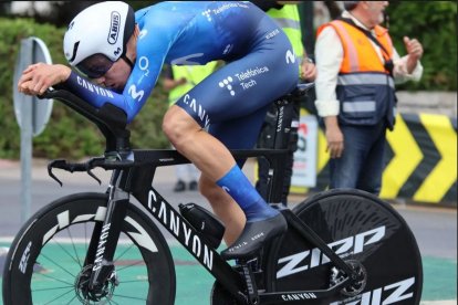 Iván Romeo durante la CRI del Campeonato de España