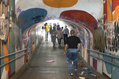 El interior del paso peatonal del túnel de Labradores