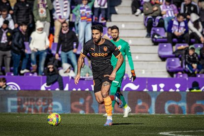 Erail Cörmet, con la camiseta del valencia en un partido en Zorrilla hace dos temporadas.