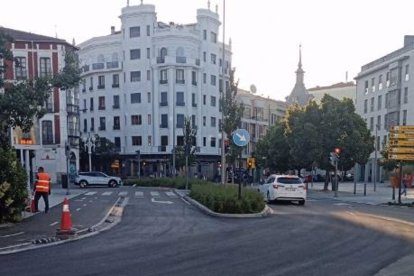 La plaza de Colón una vez concluidas las obras en el pavimento.