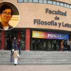 Entorno de la facultad de Filosofía y Letras e imagen de Miguel Li Fernández, el joven fallecido