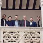 El rector de la UVA, Antonio Largo, junto a representantes de los restaurantes con Estrella Michelín de Valladolid en la presentación de las novedades de la universidad para el próximo curso