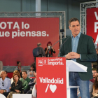 Pedro Sánchez en un mitin en Valladolid