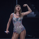 Taylor Swift durante el concierto en el Santiago Bernabéu