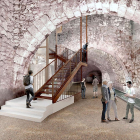 Recreación de la entrada a las galerías subterráneas de la Esgueva por el monasterio de San Benito, conectada con la actual oficina de turismo y sala de exposiciones. OIGA ESTUDIO