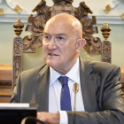 El alcalde Jesús Julio Carnero en la esión extraordinaria del Pleno del Ayuntamiento de Valladolid, que acoge el debate sobre el Estado de la Ciudad correspondiente al año 2024