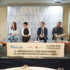 Pablo Lago, Noemí de Castro, Mercedes Martínez, Federico Bueno, Daniel Urda y Adriana Suárez durante el debate de el Club de Prensa 'La Ciberseguridad como oportunidad en las Universidades de Castilla y León'.