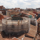 Estado de la cúpula de la Vera Cruz de Valladolid tras el derrumbe.