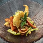 LANGOSTINOS SALTEADOS CON VERDURAS DE MI HUERTA
