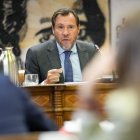 El ministro Óscar Puente, en un momento de su intervención en el Senado