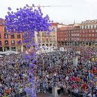Imagen de archivo de la concentración de peñas durante el pregón de fiestas.
