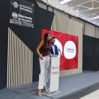 La concejal de Turismo, Eventos y Marca Ciudad del Ayuntamiento, Blanca Jiménez, y el diputado de Empleo, Desarrollo Económico y Reto Demográfico, Roberto Migallón, presentan el espacio conjunto de ambas instituciones en la Feria de Valladolid.