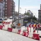 Obras en el paso de Arco de Ladrillo en Valladolid.