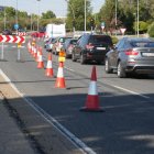 Corte de un carril en la VA-20 desde el Camino de Hornillos.