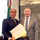 El abogado Fernando Cantalapiedra, nuevo cónsul honorario de México, junto al embajador del país, Quirino Ordaz.