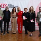 Javier Pérez, Jacinto Gómez, Rebeca San José, Irene Carvajal, Ana Isabel Gallego, Mar Sancho y José María Viteri, esta mañana. D. V.