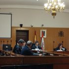 El agente de la Policía Nacional y su abogado durante el juicio celebrado en febrero en la Audiencia de Valladolid