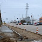 Calle del Oro ya señalizado para las obras de la carril bici