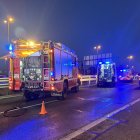 Efectivos desplazados tras el accidente en la M-50