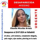 Claudia Nicolás, la menor desaparecida en julio en Valladolid