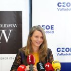La presidenta de CEOE Valladolid, Ángela de Miguel, durante la presentación del balance económico del año 2024.