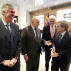 De los Mozos, Carnero, Garrido y Martínez Almeida en la presentación de Valladolid Now.