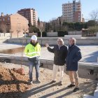 El responsable del proyecto de ejecución, Víctor García y el gerente de la FMD, Borja Lara, visitan las obras.