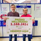 Los hermanos Martínez, propietarios de la administración de Zaratán que ha vendido el número premiado en la Bonoloto.