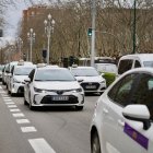 Manifestación de taxistas en protesta por el precio de sus seguros